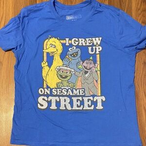 ✨8/$10. Sesame Street Blue Graphic Tee. Medium